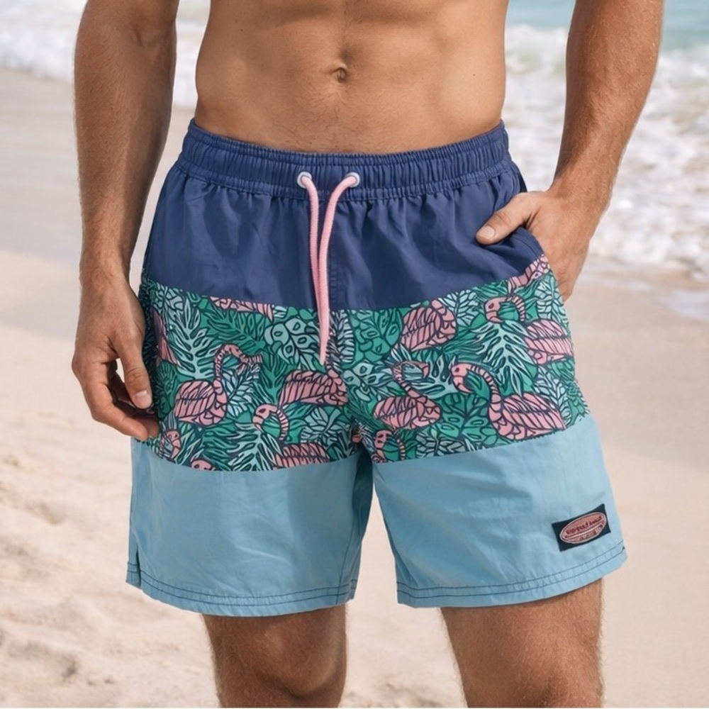 Vineyard Vines Chappy Flamingo Swim Trunks Size XS